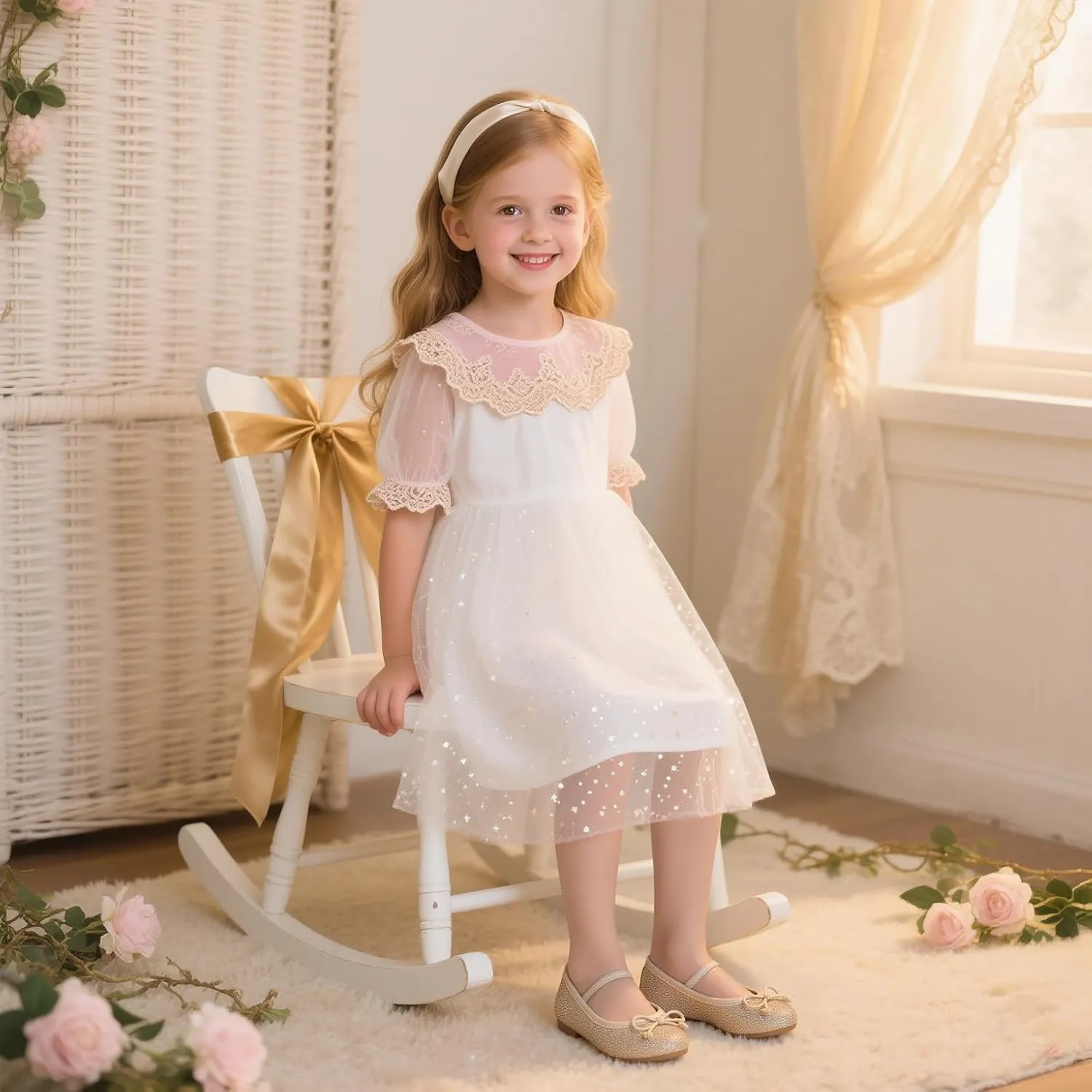 Flaryzone Toddler/Little Girls' Ballerina Flat Mary Jane Princess Dress Shoes - Wedding School Party