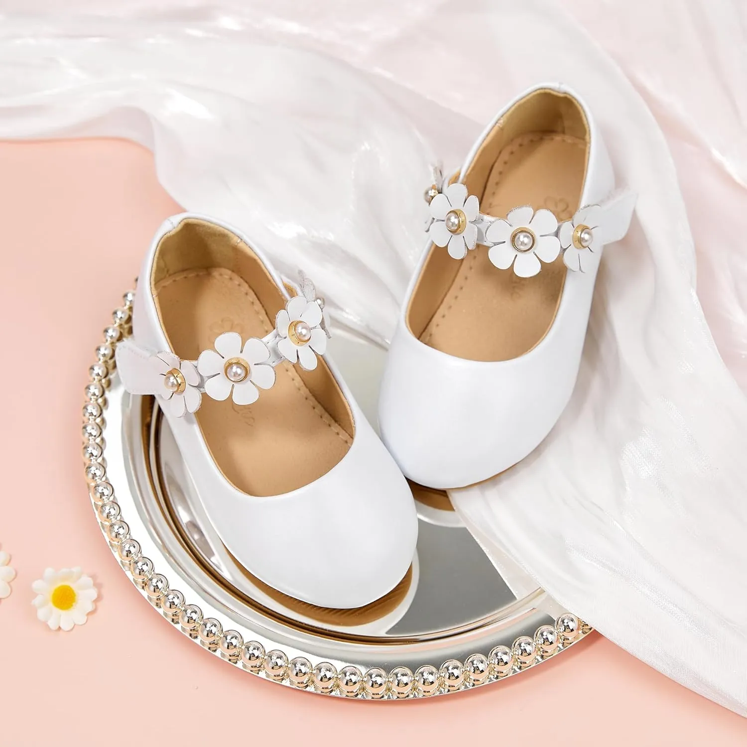 Flaryzone Toddler/Little Girls' Ballerina Flat Mary Jane Princess Dress Shoes - Wedding School Party