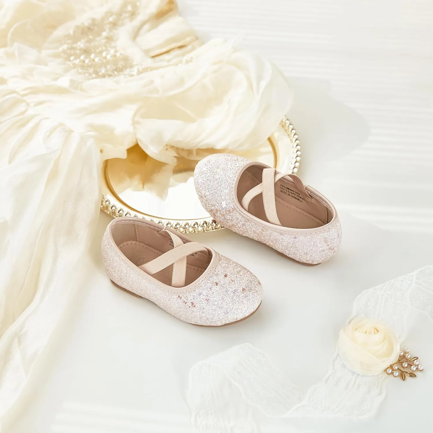 Flaryzone Toddler/Little Girls' Ballerina Flat Mary Jane Princess Dress Shoes - Wedding School Party