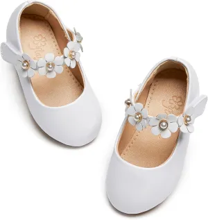 Flaryzone Toddler/Little Girls' Ballerina Flat Mary Jane Princess Dress Shoes - Wedding School Party