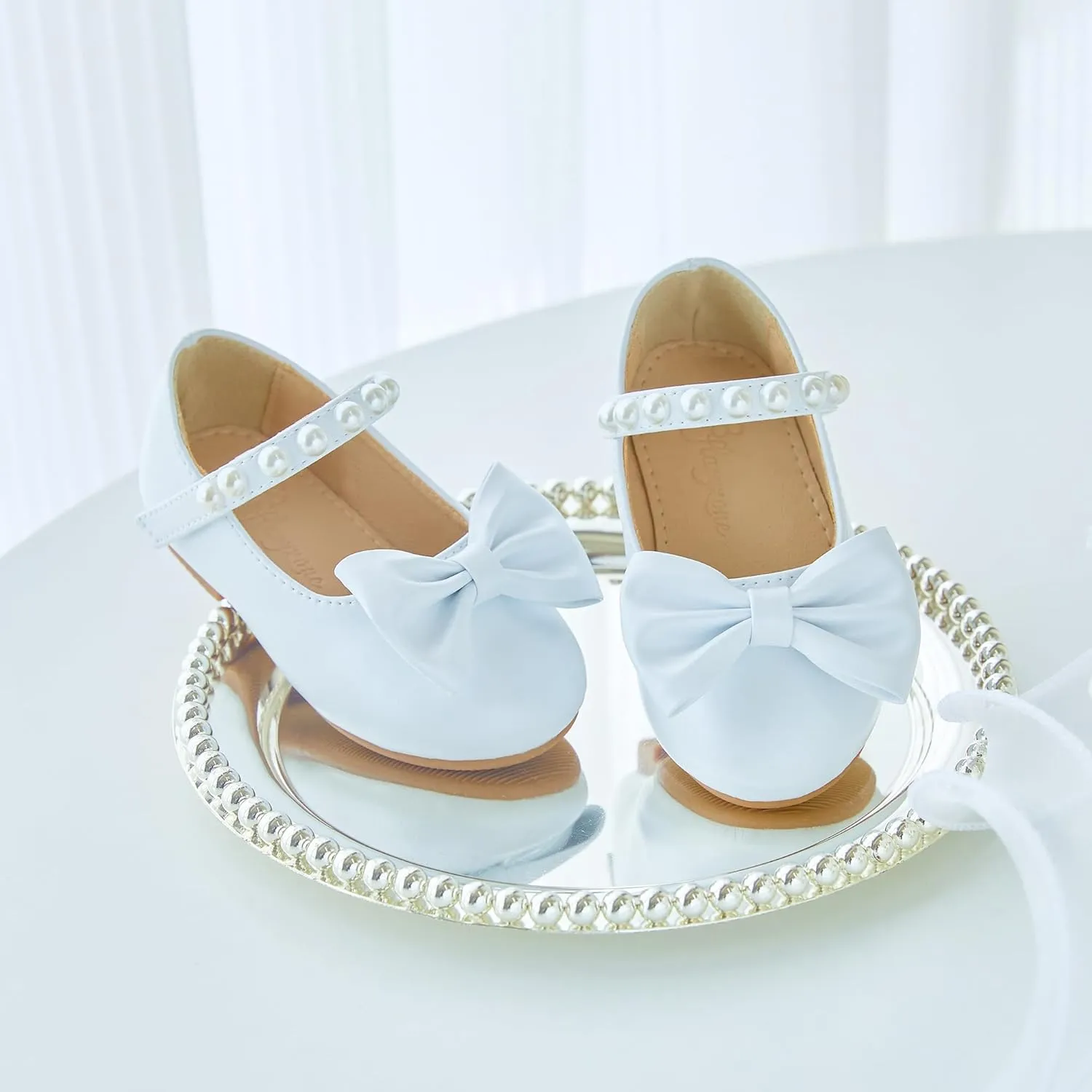 Flaryzone Toddler/Little Girls' Ballerina Flat Mary Jane Princess Dress Shoes - Wedding School Party
