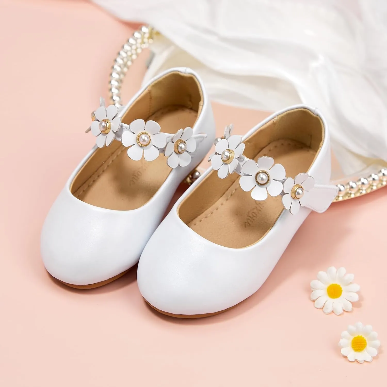 Flaryzone Toddler/Little Girls' Ballerina Flat Mary Jane Princess Dress Shoes - Wedding School Party