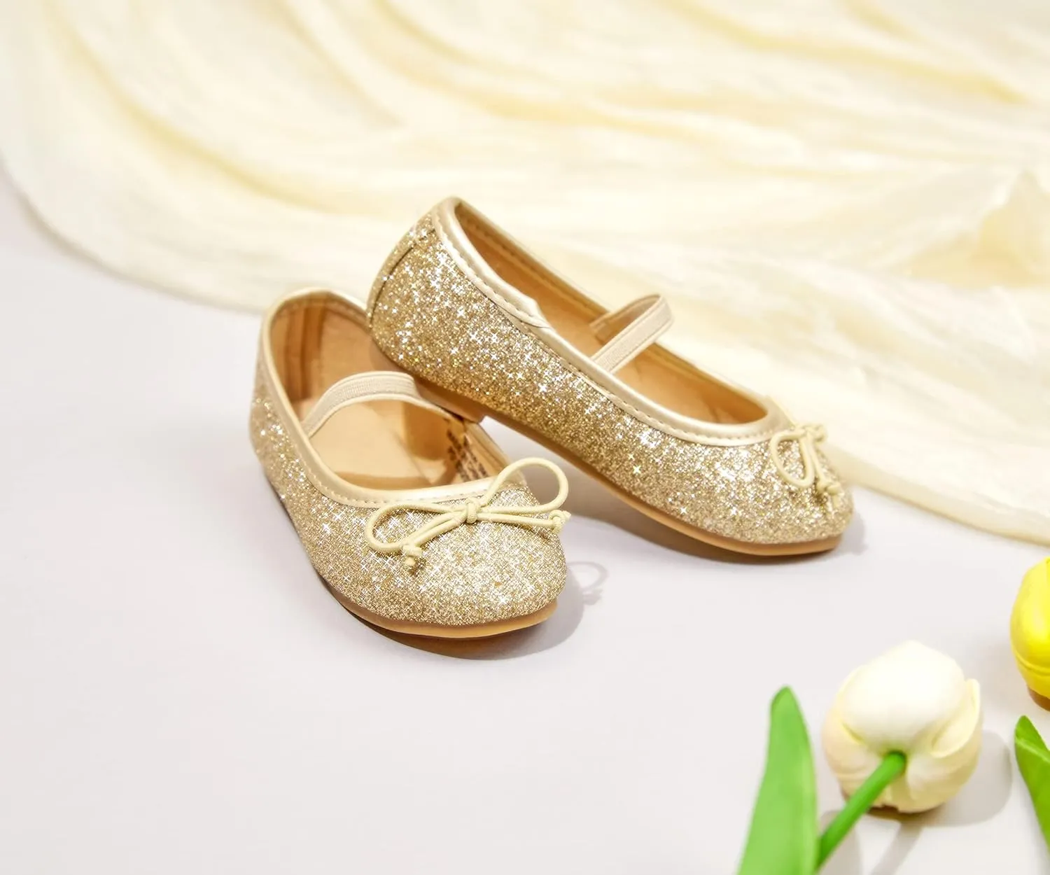 Flaryzone Toddler/Little Girls' Ballerina Flat Mary Jane Princess Dress Shoes - Wedding School Party