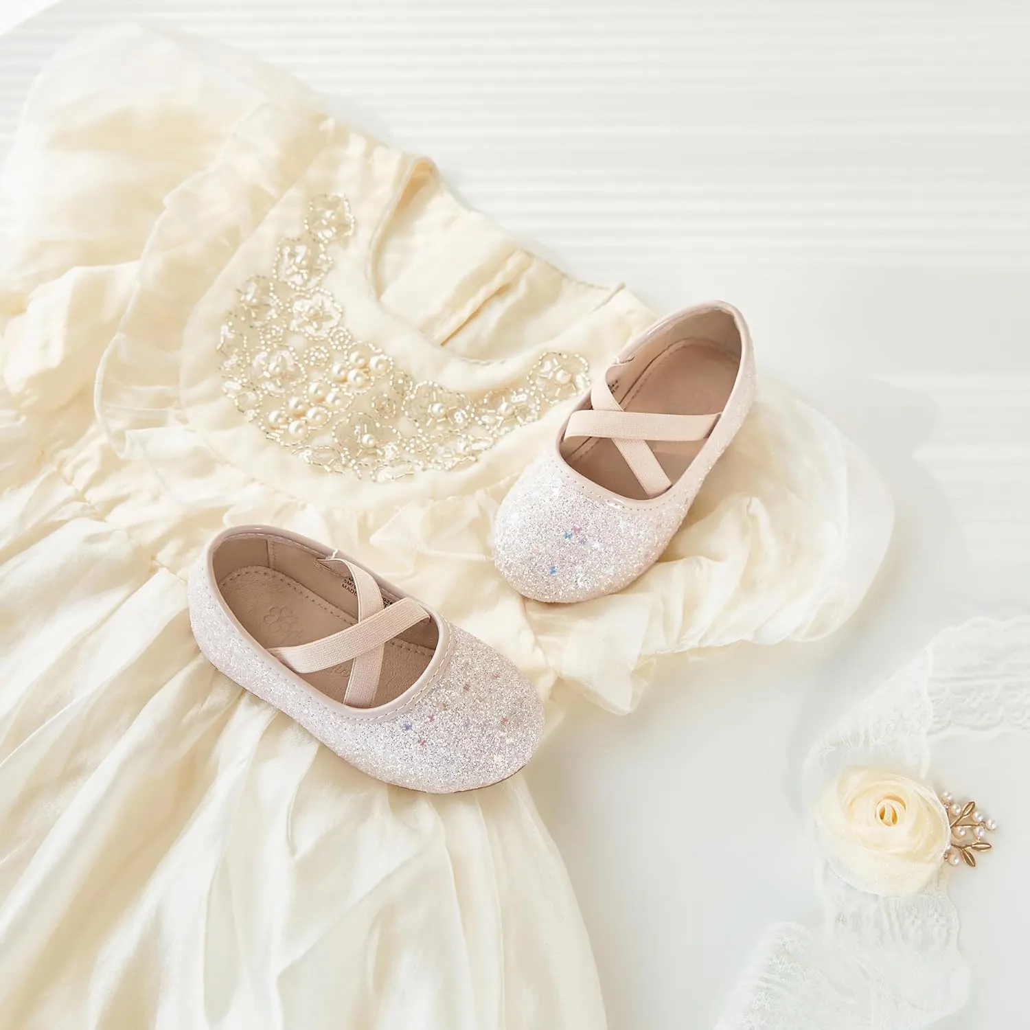 Flaryzone Toddler/Little Girls' Ballerina Flat Mary Jane Princess Dress Shoes - Wedding School Party