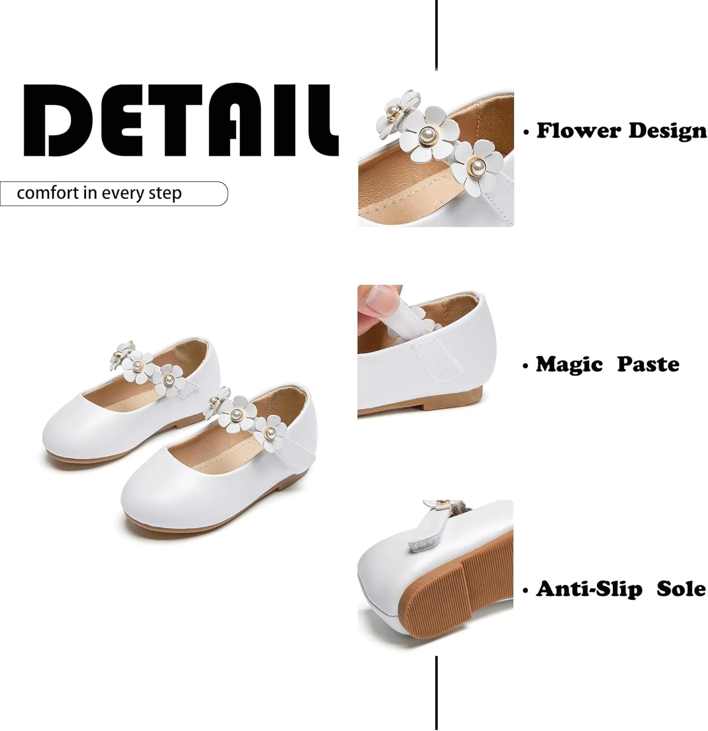 Flaryzone Toddler/Little Girls' Ballerina Flat Mary Jane Princess Dress Shoes - Wedding School Party