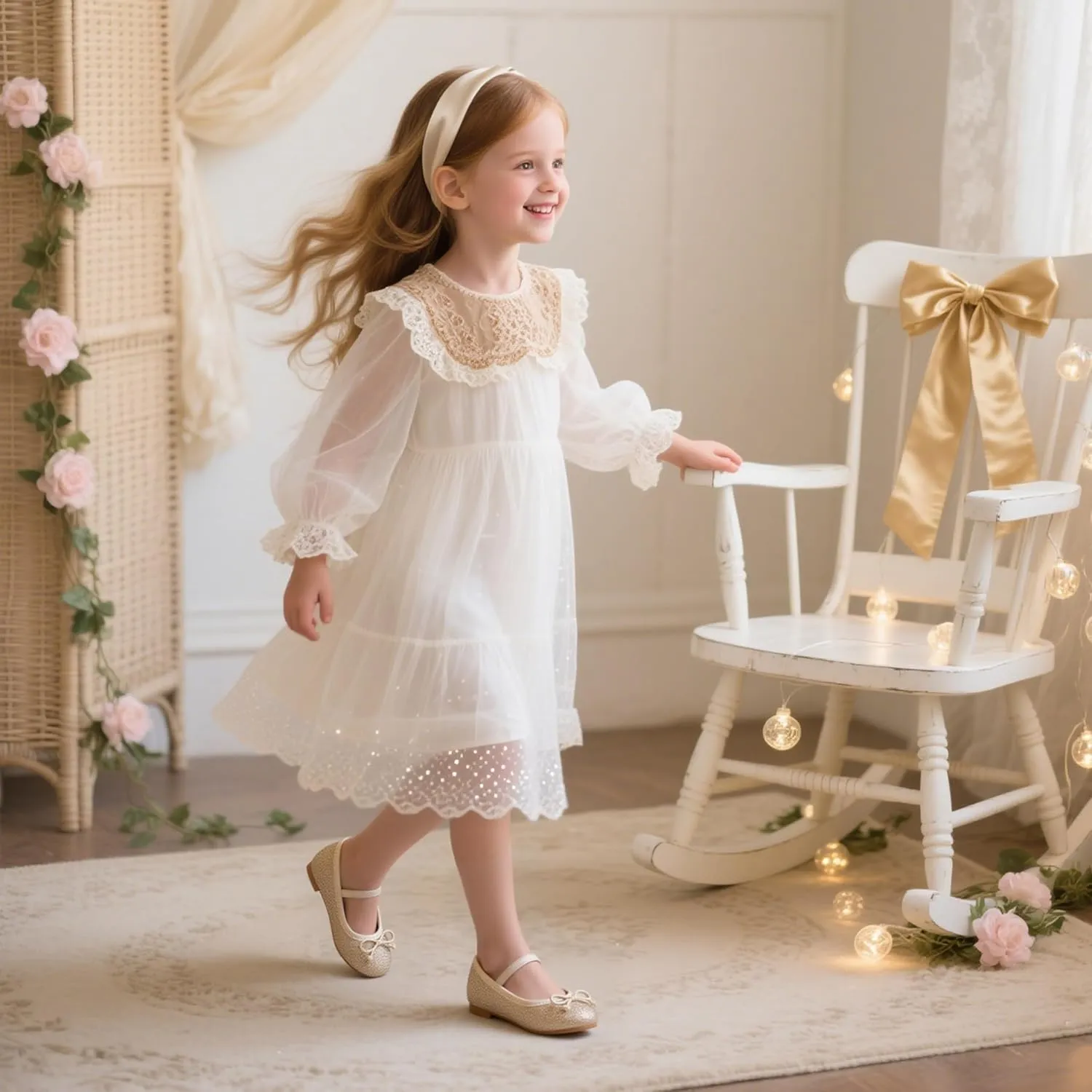 Flaryzone Toddler/Little Girls' Ballerina Flat Mary Jane Princess Dress Shoes - Wedding School Party