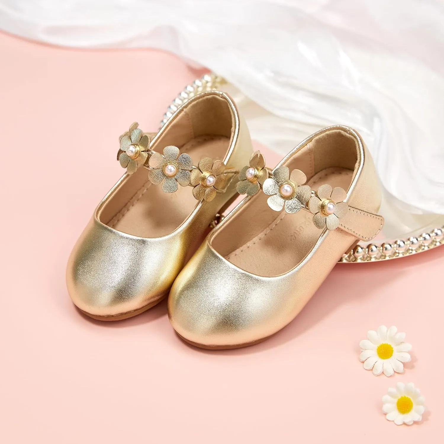 Flaryzone Toddler/Little Girls' Ballerina Flat Mary Jane Princess Dress Shoes - Wedding School Party