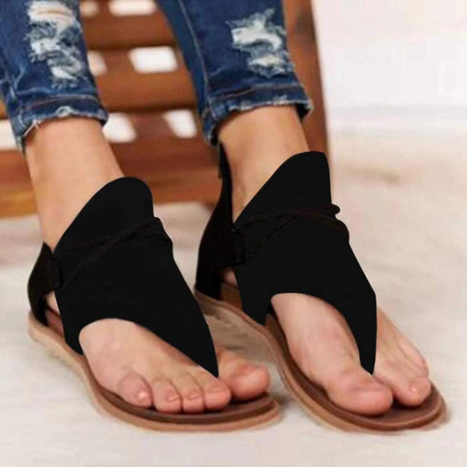 Flip Flop Sandals for Women's Retro Flat Gladiator Sandals Leopard Zip Flip-Flop Sandals Comfy Flat PU Leather Peep Toe Strap Rope Cross Flip Flop Shoes for Travel Beach Holiday,03,39