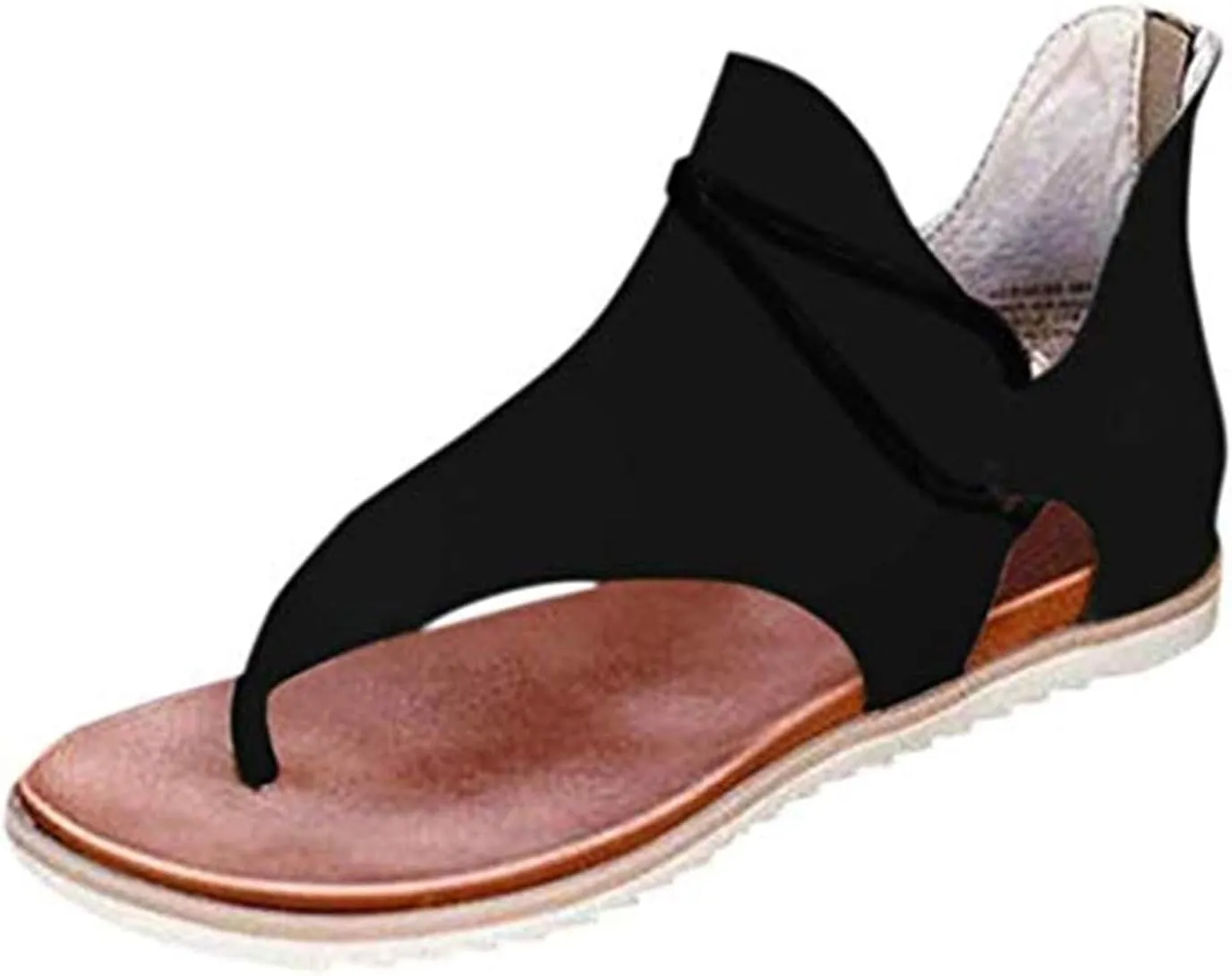 Flip Flop Sandals for Women's Retro Flat Gladiator Sandals Leopard Zip Flip-Flop Sandals Comfy Flat PU Leather Peep Toe Strap Rope Cross Flip Flop Shoes for Travel Beach Holiday,03,39