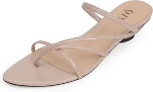 Flip Flops Thong Heels Women Heeled Sandals Low Chunky Heels Slip on Slide Sandals Kitten Heels for Women Party Dress Shoes