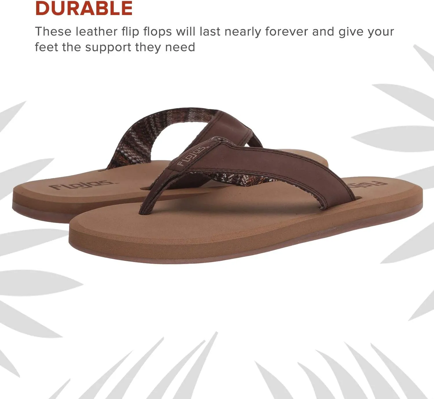 Flojos Cole Genuine Leather Perforated Strap Mens Sandal