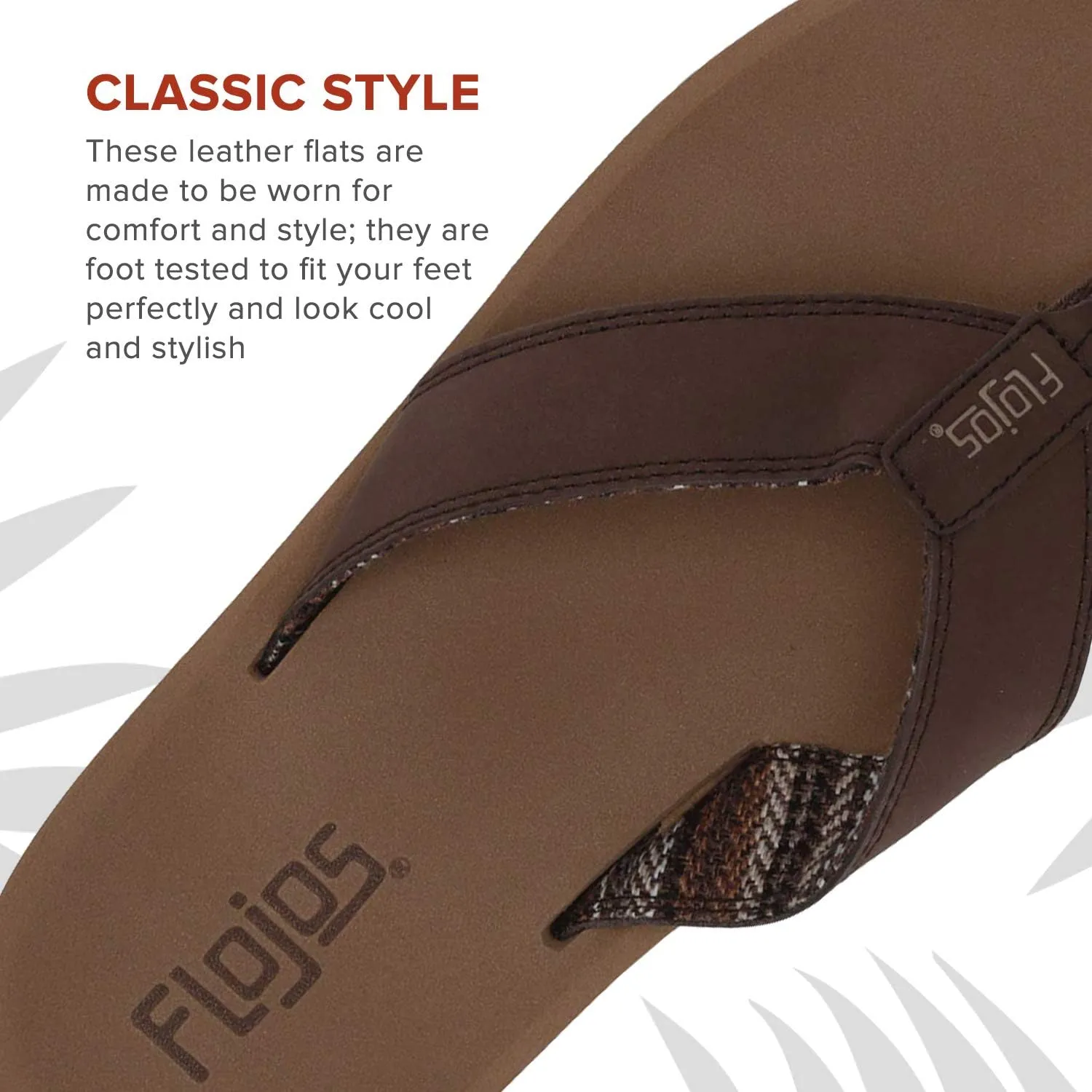 Flojos Cole Genuine Leather Perforated Strap Mens Sandal