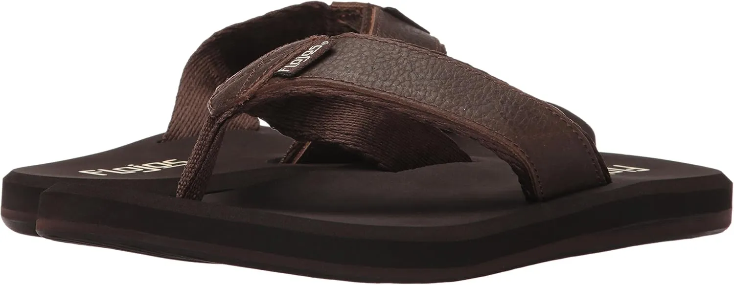 Flojos Cole Genuine Leather Perforated Strap Mens Sandal