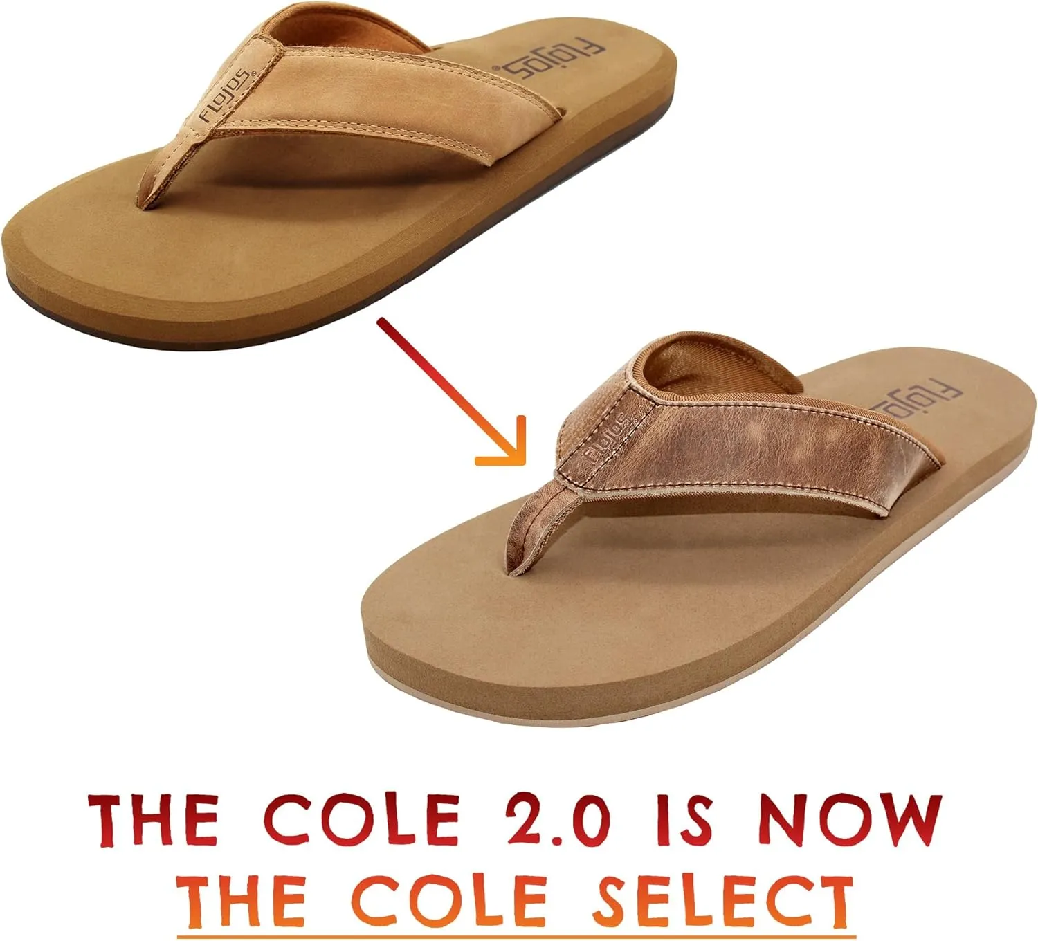 Flojos Cole Genuine Leather Perforated Strap Mens Sandal