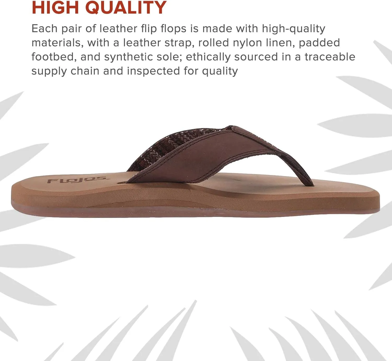 Flojos Cole Genuine Leather Perforated Strap Mens Sandal