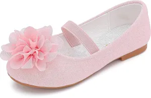 Flower Girl Shoes Dress Shoes Toddler Girls Flats Low Heel Princess Wedding Shoes for Little Big Kids