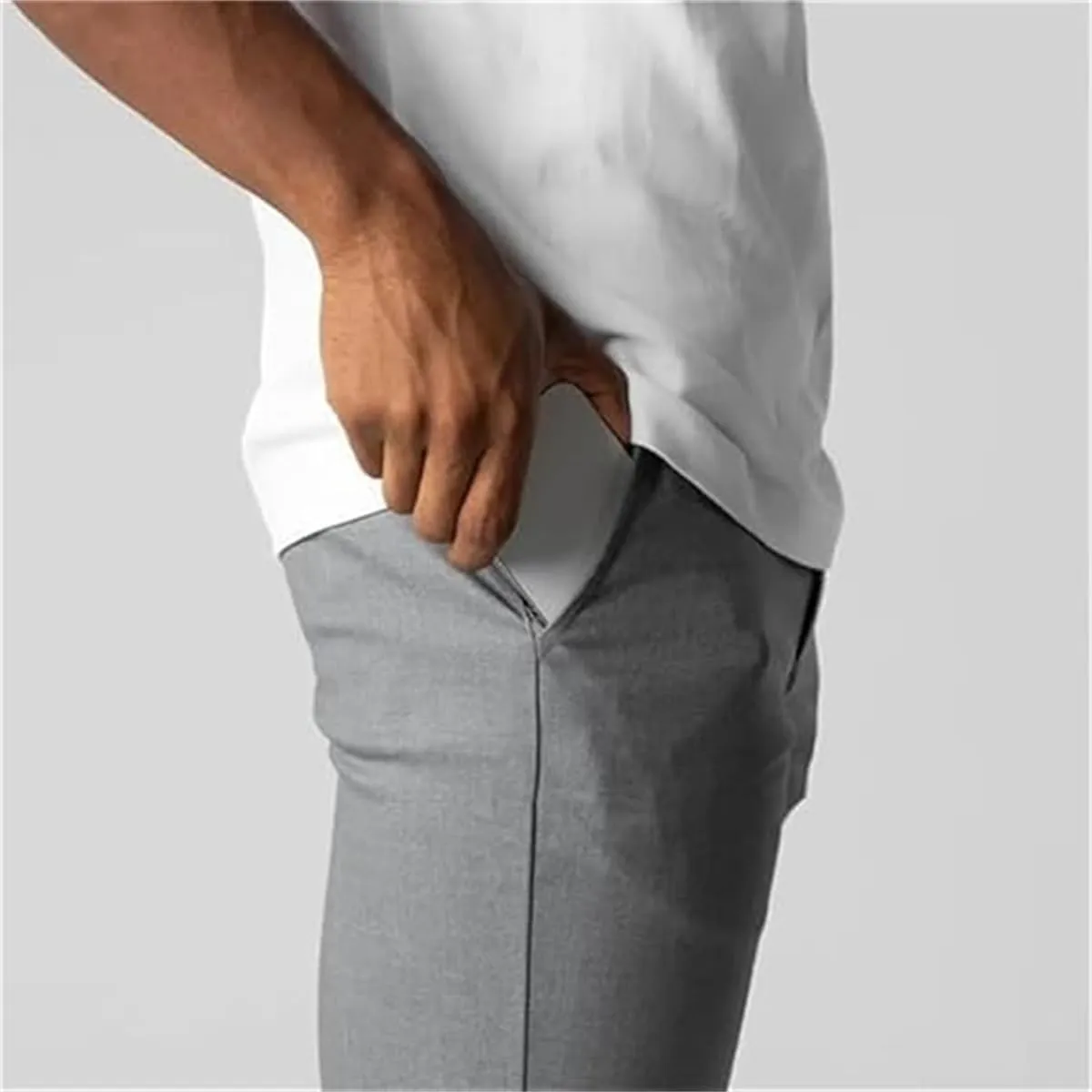 Foueo Active Chinos, Active Chinos Pants, Mens Chinos Slim Fit Stretch Skinny Tapered Dress Pants Casual Solid Trousers