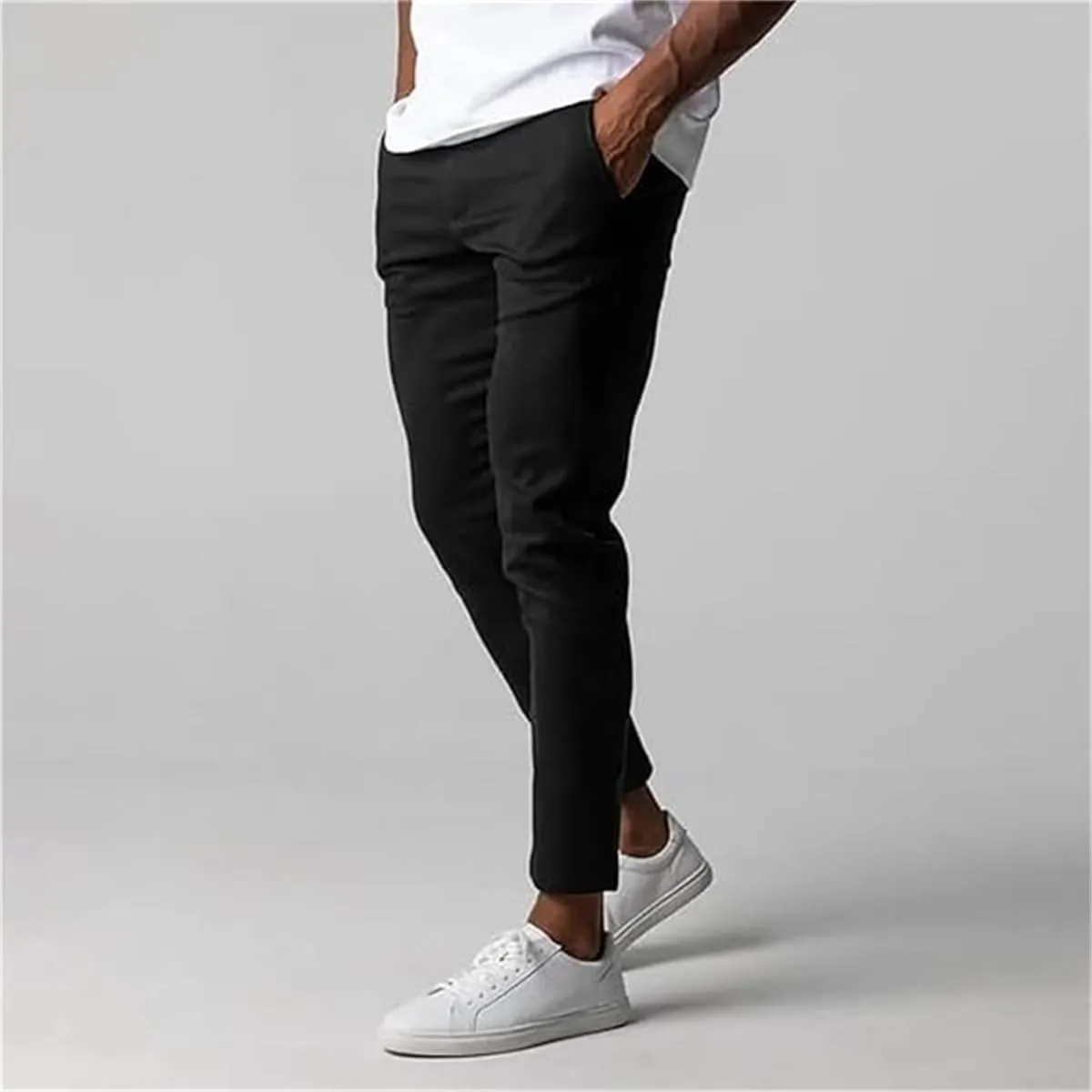 Foueo Active Chinos, Active Chinos Pants, Mens Chinos Slim Fit Stretch Skinny Tapered Dress Pants Casual Solid Trousers