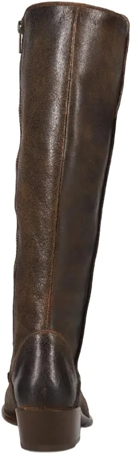 Frye Carson Piping Tall Boots for Women Made from Antiqued Pull-Up Leather with Western-Style Piping, Inside Zipper Closure, and Low Heel – 15" Shaft Height