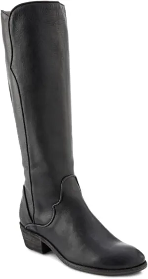 Frye Carson Piping Tall Boots for Women Made from Antiqued Pull-Up Leather with Western-Style Piping, Inside Zipper Closure, and Low Heel – 15" Shaft Height