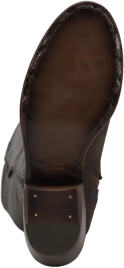 Frye Carson Piping Tall Boots for Women Made from Antiqued Pull-Up Leather with Western-Style Piping, Inside Zipper Closure, and Low Heel – 15" Shaft Height