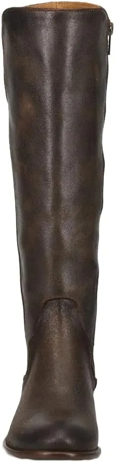 Frye Carson Piping Tall Boots for Women Made from Antiqued Pull-Up Leather with Western-Style Piping, Inside Zipper Closure, and Low Heel – 15" Shaft Height