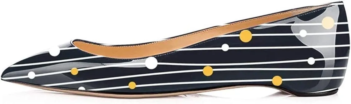 FSJ Women Novelty Pointed Toe Pumps Slip On Multicolored Flats Summer Holiday Casual Dress Shoes Size 4-15 US