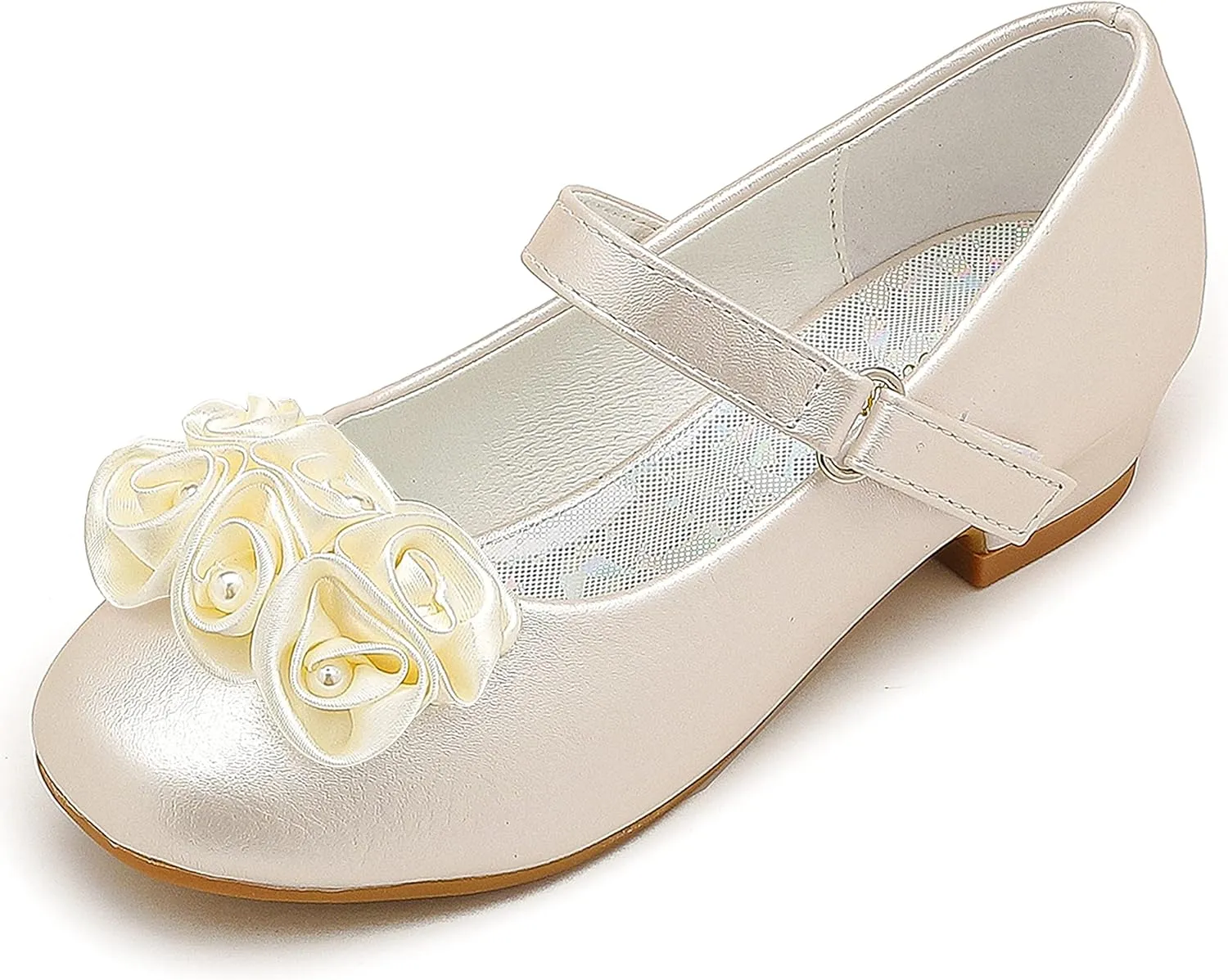 Furdeour Toddler Girls Mary Janes Shoes Low Heel Ballet Flats Wedding Party Dress Shoes for Kids