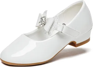 Furdeour Toddler Girls Mary Janes Shoes Low Heel Ballet Flats Wedding Party Dress Shoes for Kids