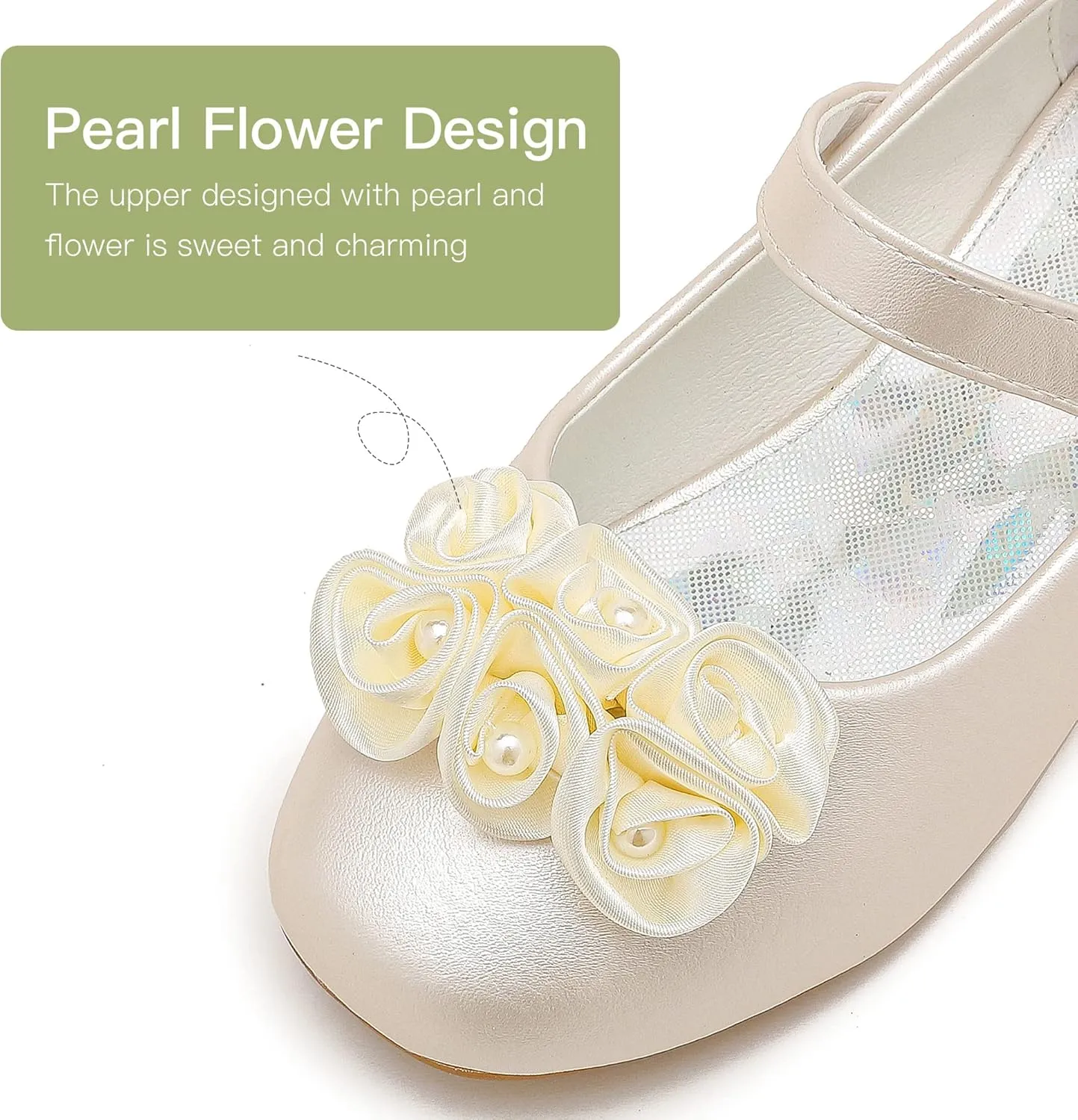 Furdeour Toddler Girls Mary Janes Shoes Low Heel Ballet Flats Wedding Party Dress Shoes for Kids