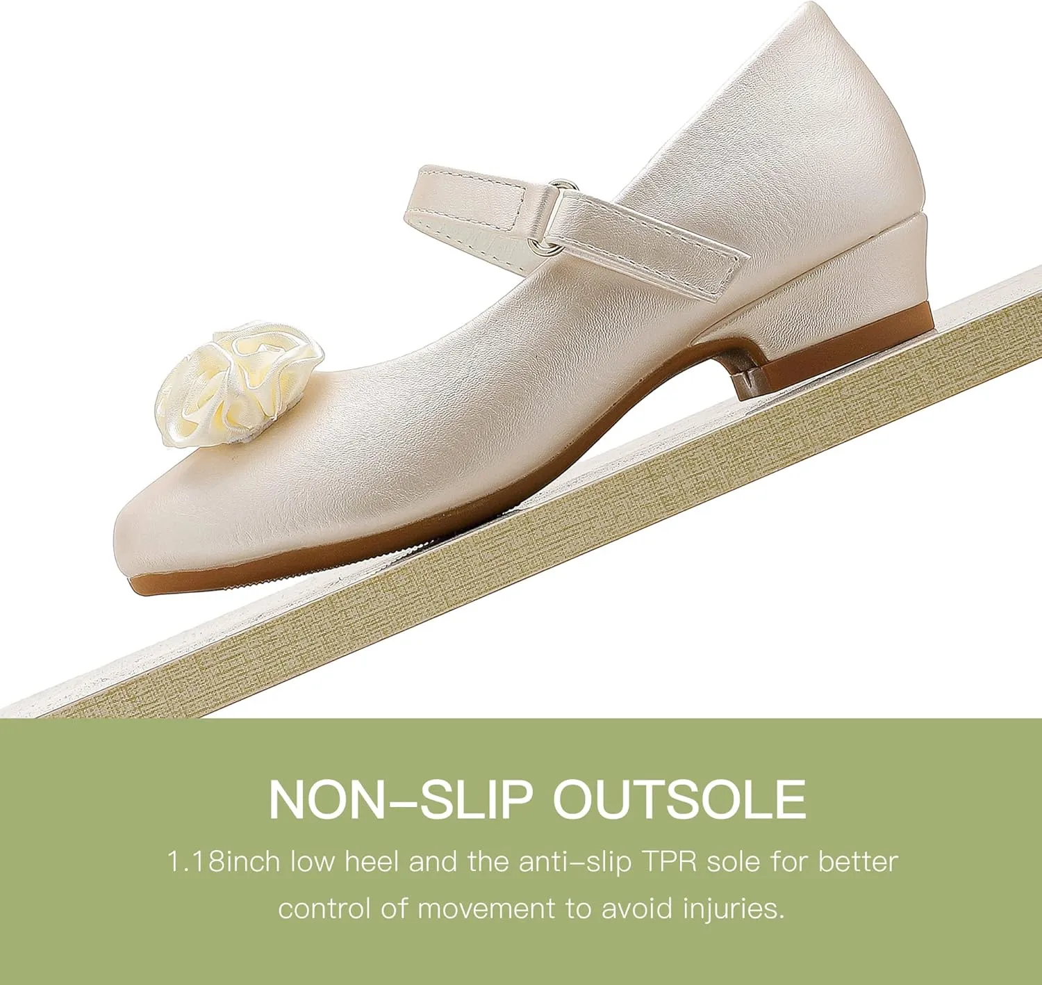 Furdeour Toddler Girls Mary Janes Shoes Low Heel Ballet Flats Wedding Party Dress Shoes for Kids