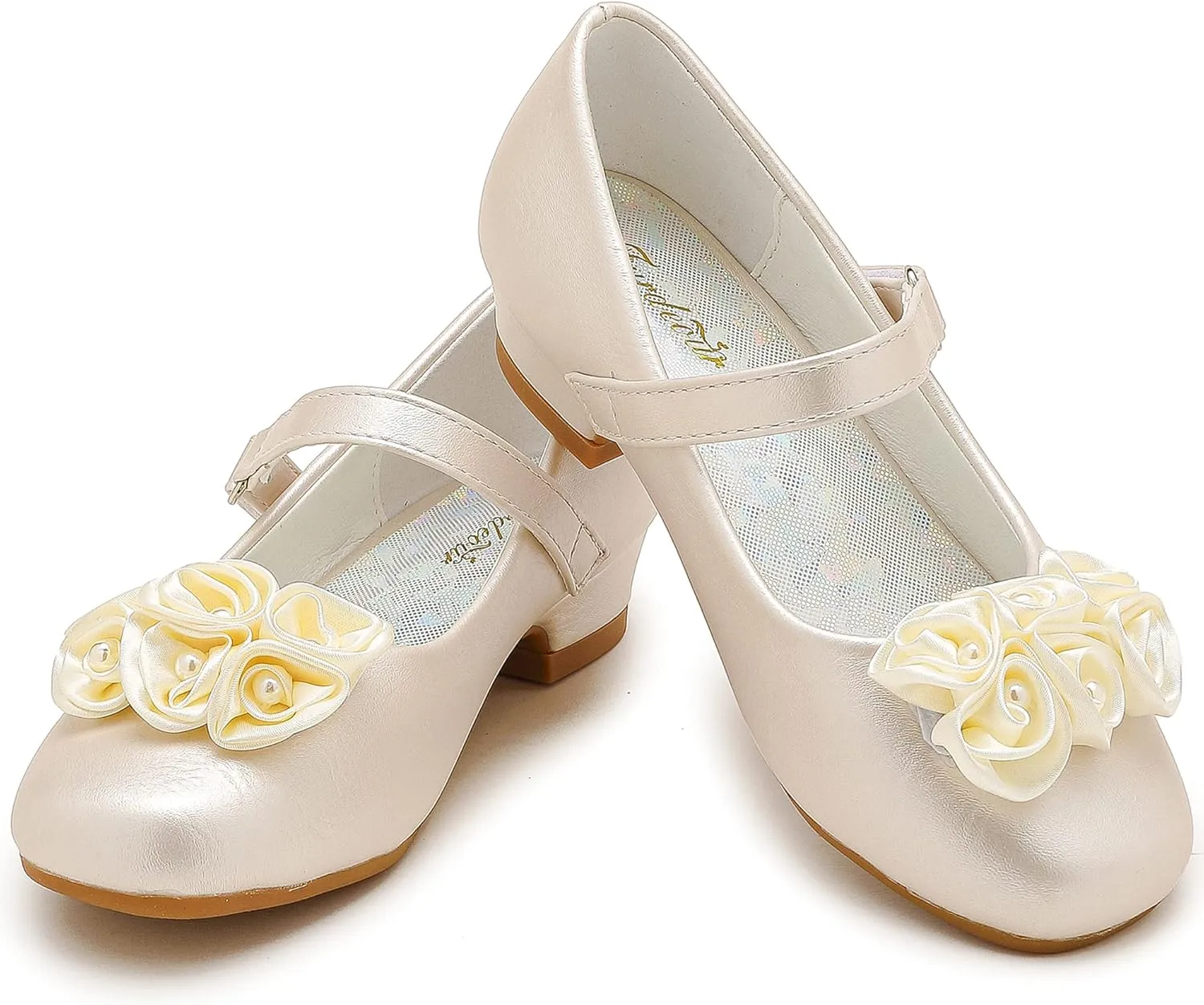 Furdeour Toddler Girls Mary Janes Shoes Low Heel Ballet Flats Wedding Party Dress Shoes for Kids