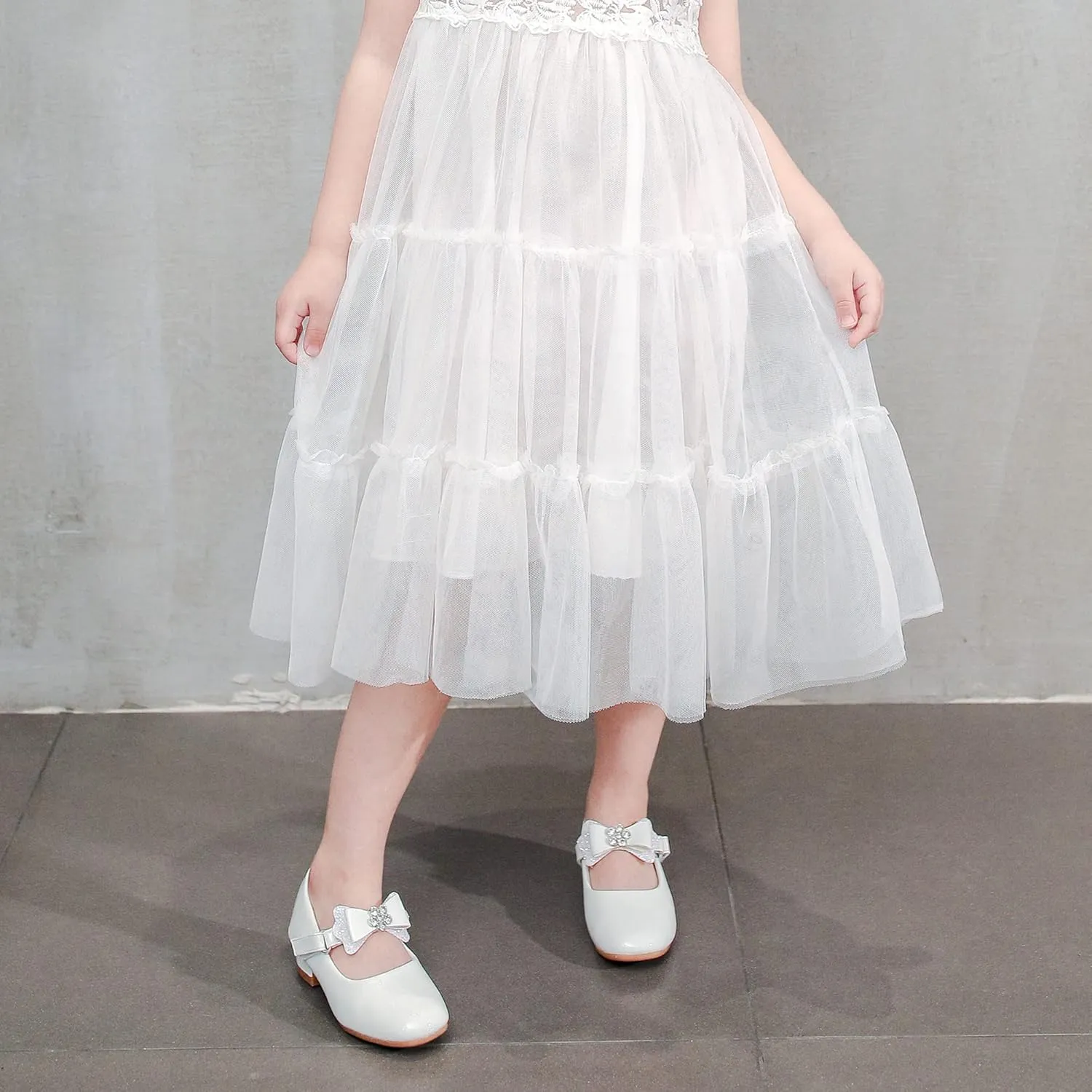 Furdeour Toddler Girls Mary Janes Shoes Low Heel Ballet Flats Wedding Party Dress Shoes for Kids