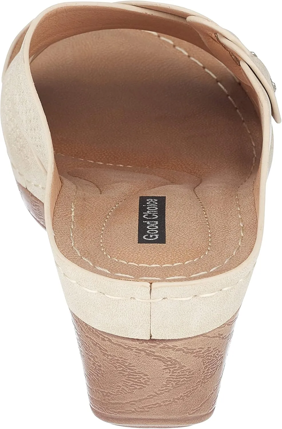G.C. Shoes Dorty Wedge Sandals Memory Foam Footbed with Round open toe and Slip Resistant Sole