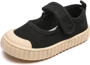 Girl's Candy Color Canvas Slip-On Lightweight Sneakers Cute Casual Running Shoes Girls Mary Jane Flats School Uniform Dress Shoe