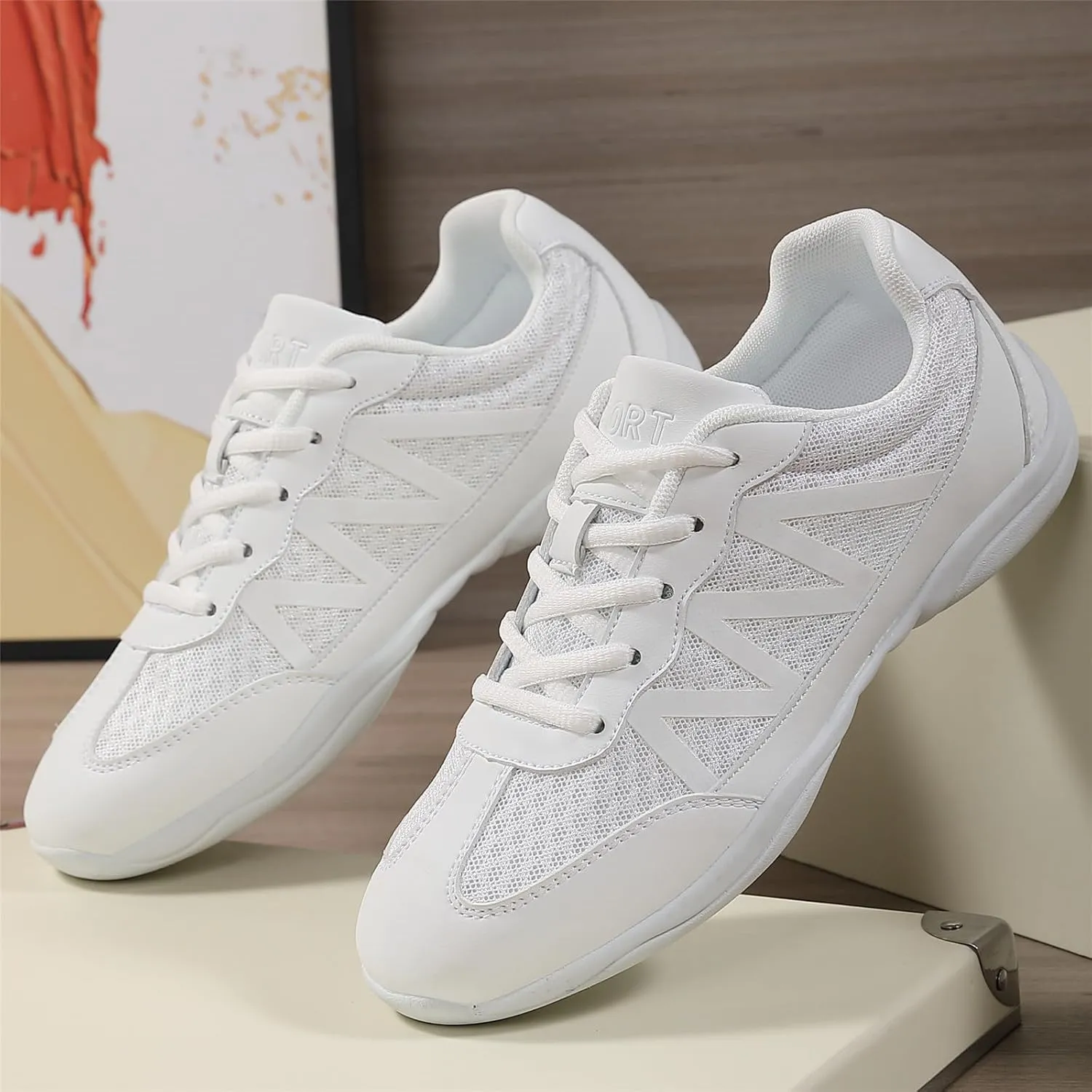 Girls Cheer Shoes Black Breathable Cheerleading Shoes Non-Slip for Cheer Competitions, Practice, Dance, Gymnastics Size Little Kid 12 to Women 11.5