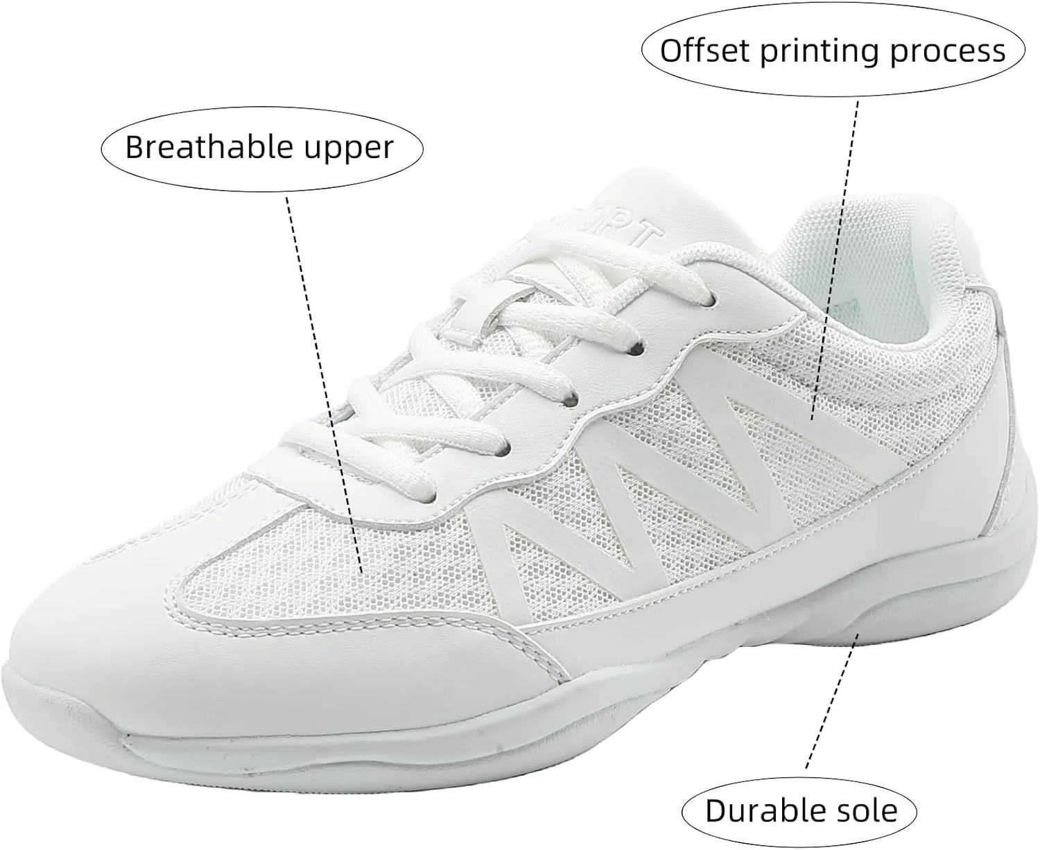 Girls Cheer Shoes Black Breathable Cheerleading Shoes Non-Slip for Cheer Competitions, Practice, Dance, Gymnastics Size Little Kid 12 to Women 11.5