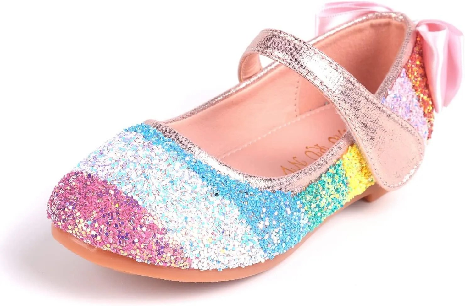 Girls Glitter Mary Jane Low Heel Wedding Party Princess Dress Pumps Shoes Shoes for Toddler Kids