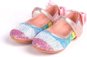 Girls Glitter Mary Jane Low Heel Wedding Party Princess Dress Pumps Shoes Shoes for Toddler Kids