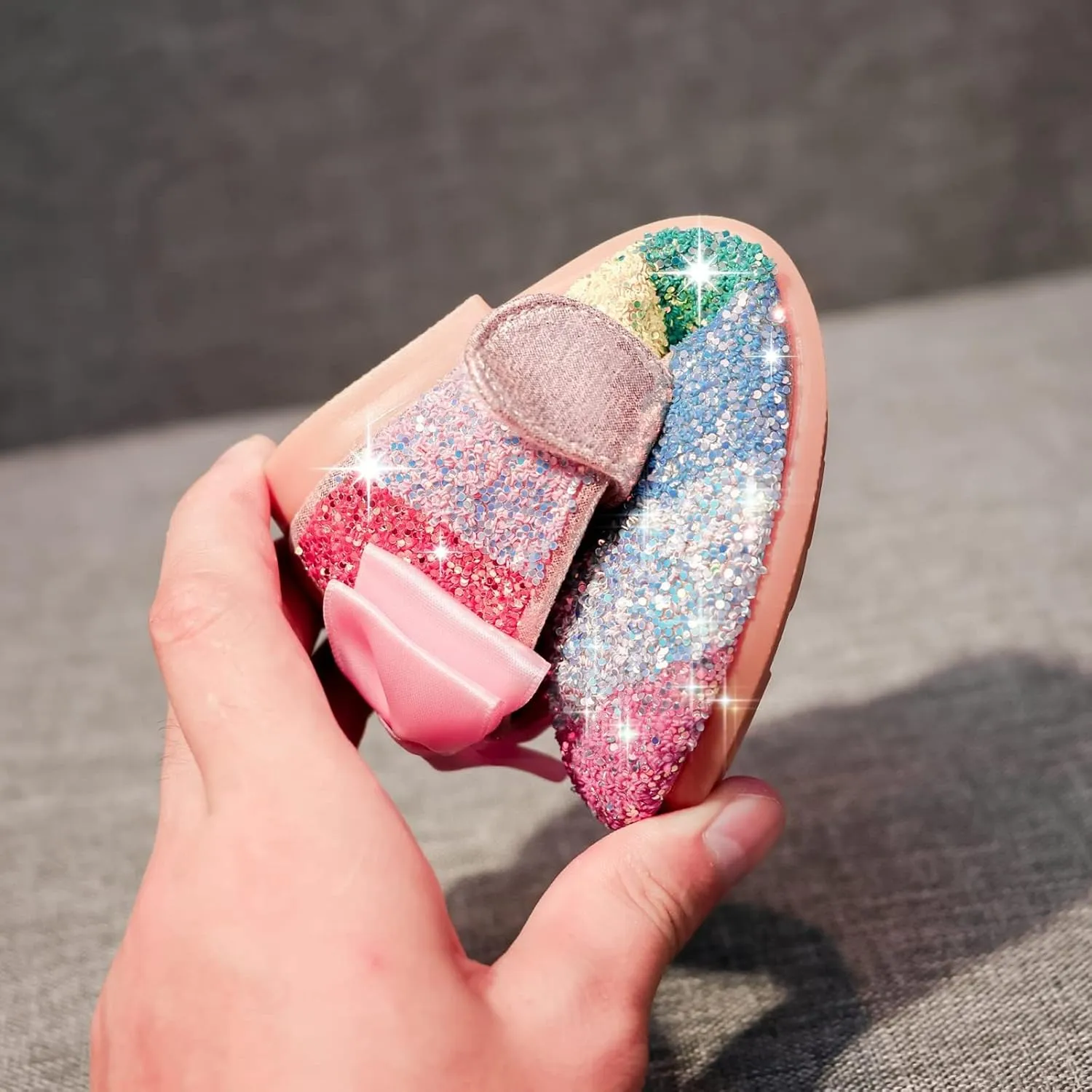 Girls Glitter Mary Jane Low Heel Wedding Party Princess Dress Pumps Shoes Shoes for Toddler Kids