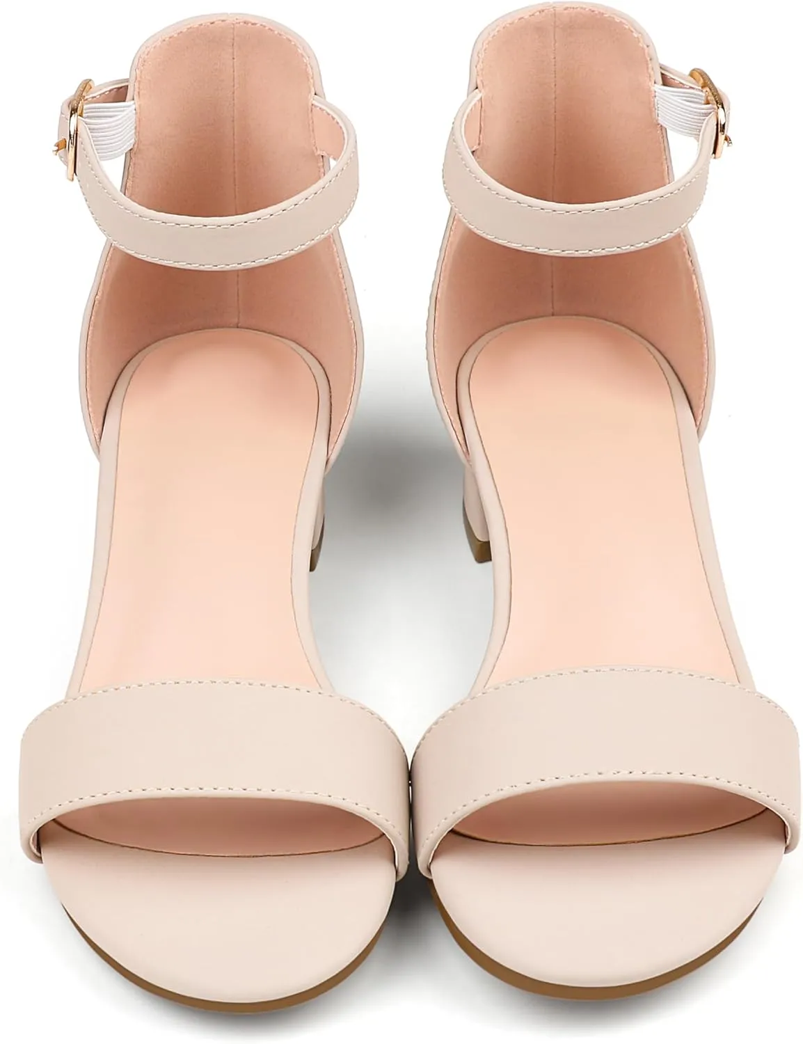 Girl's Low Heel Sandals Ankle Strap Dress Shoes Open Toes Summer Wear for Kids