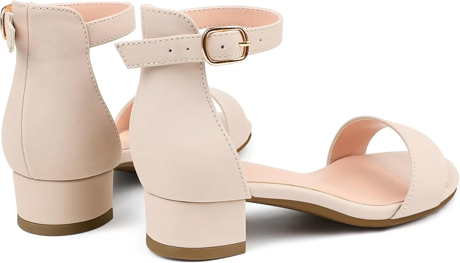 Girl's Low Heel Sandals Ankle Strap Dress Shoes Open Toes Summer Wear for Kids