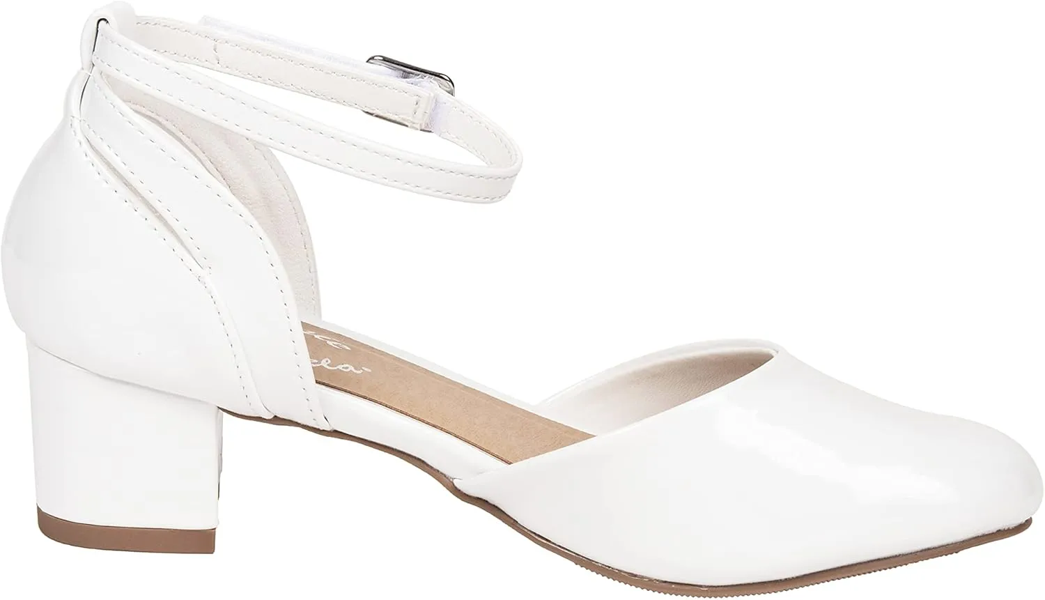 Girls Pumps Low Block Dress Shoes Ankle Strap Close Toe Heeled Sandals Mia-2
