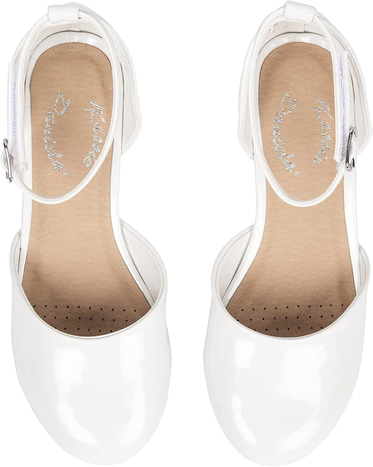 Girls Pumps Low Block Dress Shoes Ankle Strap Close Toe Heeled Sandals Mia-2
