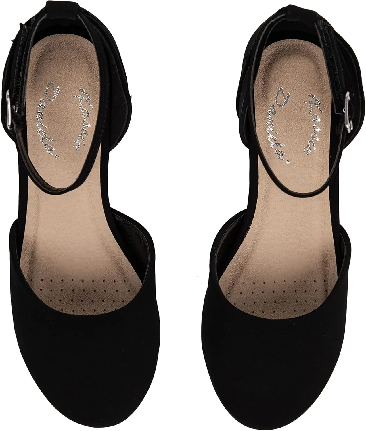 Girls Pumps Low Block Dress Shoes Ankle Strap Close Toe Heeled Sandals Mia-2