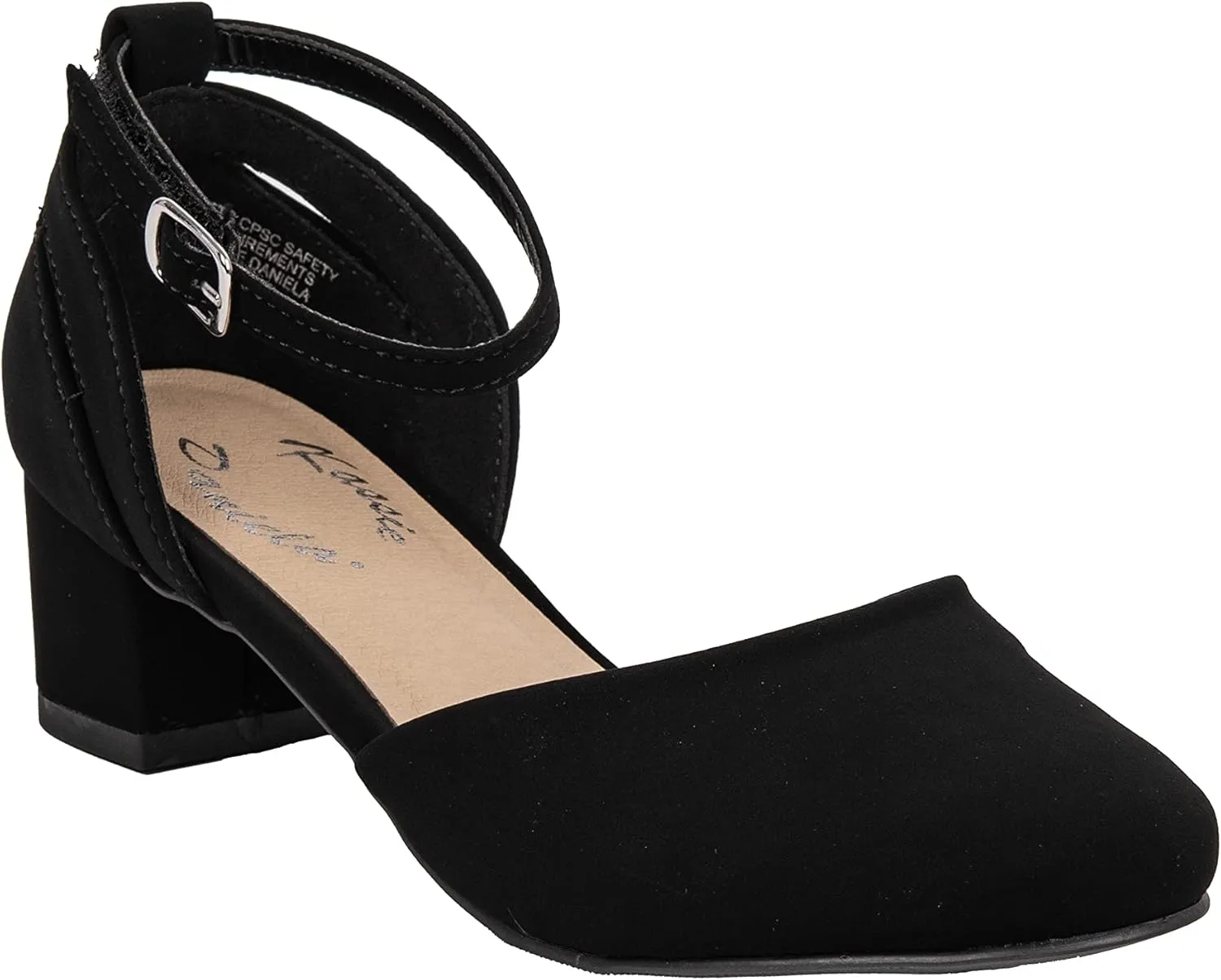 Girls Pumps Low Block Dress Shoes Ankle Strap Close Toe Heeled Sandals Mia-2