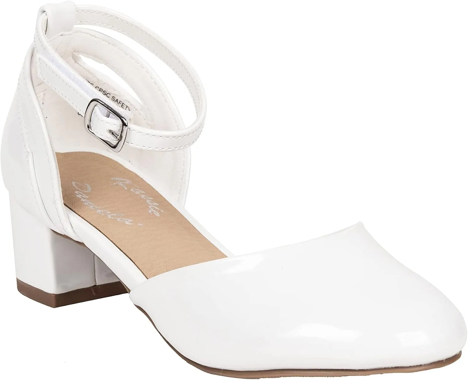 Girls Pumps Low Block Dress Shoes Ankle Strap Close Toe Heeled Sandals Mia-2