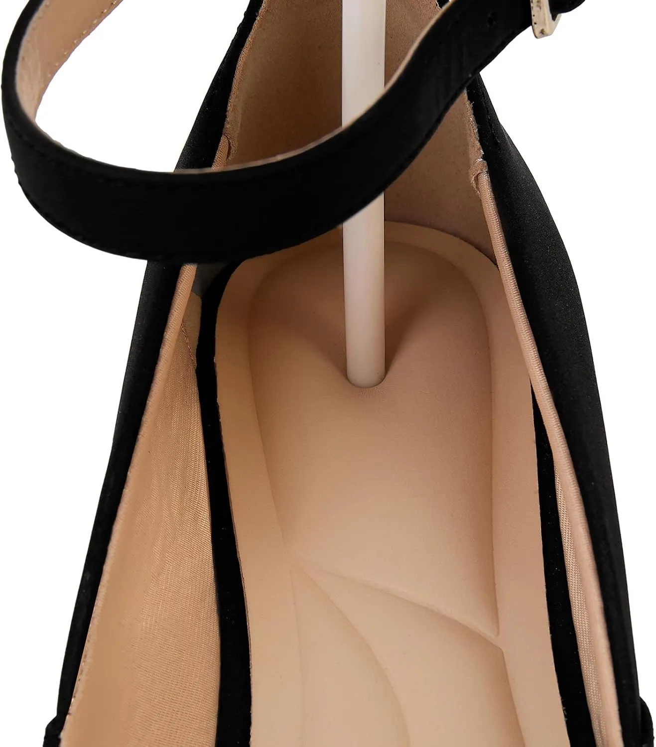GOSERCE Ballet Flats Shoes for Women with Pointed Toe Low Wedge Ankle Strap Comfortable Dressy Casual Party Business Work Lady Shoes Summer