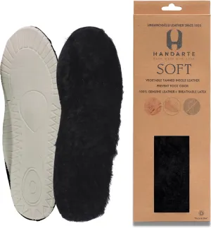 HANDARTE Thermal Leather Insoles | Soft Natural Wool Inserts for Men | Chrome-Free, Anti-Sweat & Anti-Odor - US M12 | EU46