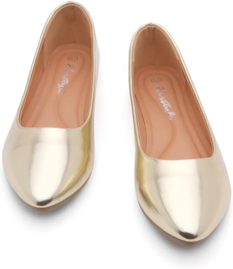 Herstyle Elina Women's Flats, Pointed Toe Ballet Flat Shoes, Slip-On Dressy Flats, Comfortable Casual Ballerina Shoes for Daily Wear, Work, Office, and Party